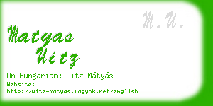 matyas uitz business card